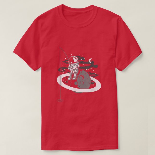 Astronaut Fishing in space  T-Shirt (Design Front)