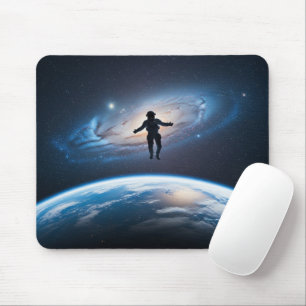 Astronaut Float Earth View Galaxy Space Mouse Mat