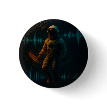 Astronaut Floating in Glitchwave Sound Art