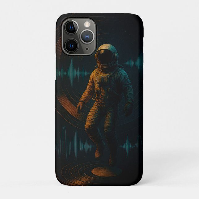 Astronaut Floating in Glitchwave Sound Art Case-Mate iPhone Case (Back)