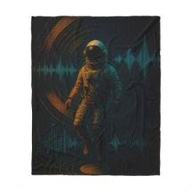 Astronaut Floating in Glitchwave Sound Art