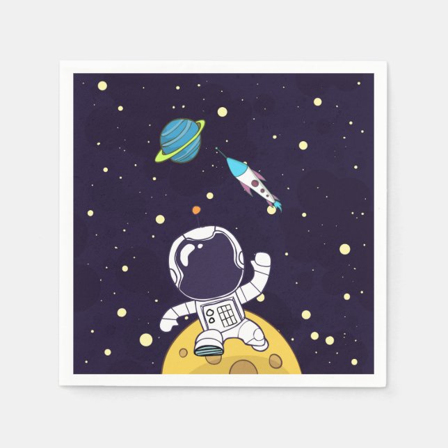 Astronaut Floating in Outer Space Napkin (Front)