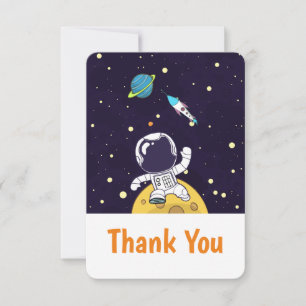 Astronaut Floating in Outer Space Thank You Card