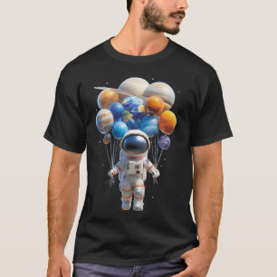 Astronaut Floating In Space Balloons Astronomy T-Shirt