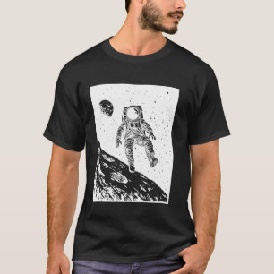 Astronaut Floating in Space Sci-Fi Aesthetic Galax T-Shirt