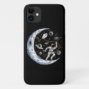 Astronaut Flying a Kite on the Moon iPhone 11 Case