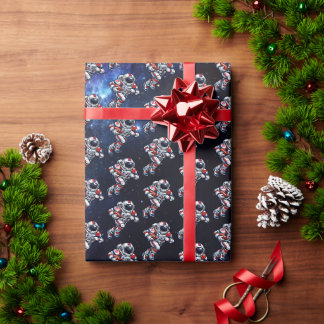 Astronaut Football Wrapping Paper