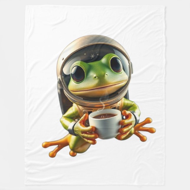 Astronaut Frog Fleece Blanket (Front)