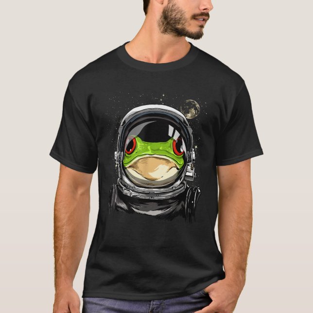 Astronaut Frog Spaceman Animal Galaxy Space Lover  T-Shirt (Front)