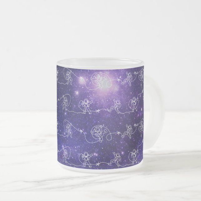 Astronaut Frosted Glass Coffee Mug (Front Right)