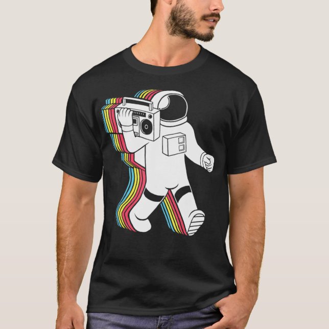 Astronaut Funk Retro Funny T-Shirt (Front)