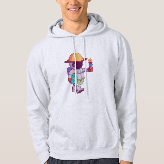 Astronaut , Funny Planets Outer Space Hoodie (Front)