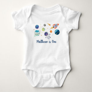 Astronaut Galaxy Outer Space Birthday Baby Bodysuit