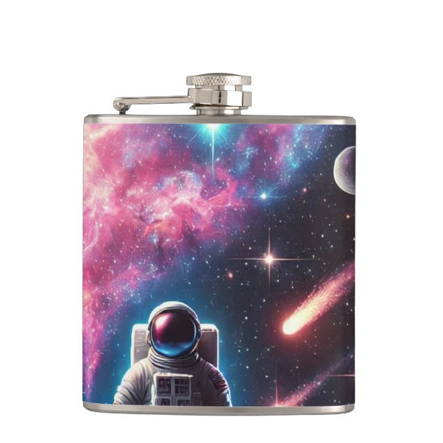 Astronaut Galaxy Vinyl Flask (Front)