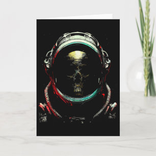 Astronaut Ghost Skeleton - Spooky Skull Halloween Card