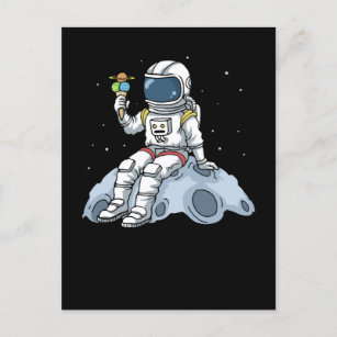 Astronaut Gifts Kids Moon Landing Ice Cream Space Postcard