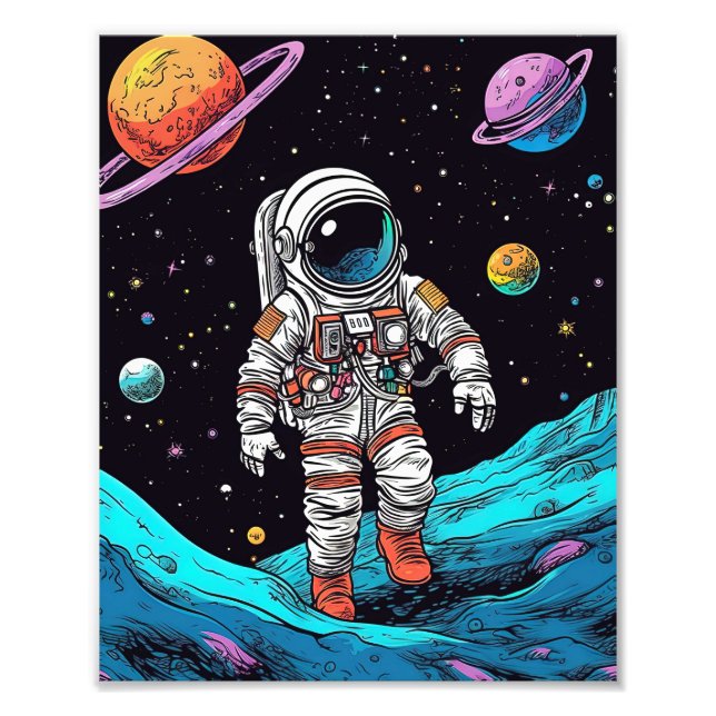 Astronaut Gifts Kids Moon Landing  Photo Print (Front)