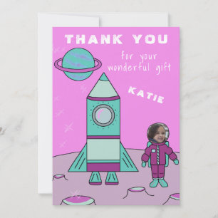 Astronaut Girl on Moon Thank You Insert your Face