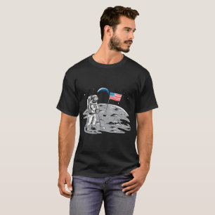 Astronaut Golf Flag Moon T Shirt 4th of July