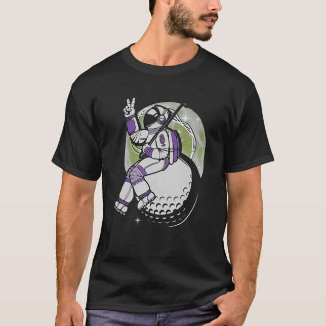 Astronaut Golfer  Golfing Golf Course  Putter Golf T-Shirt (Front)