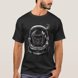 Astronaut Gorilla Face Outer Space Monkey Ape Anim T-Shirt