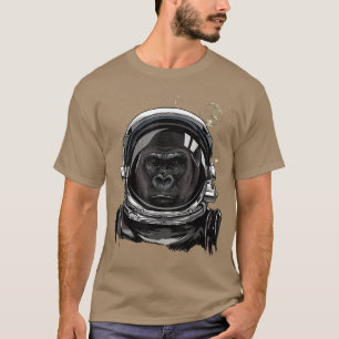 Astronaut Gorilla Face Outer Space Monkey Ape Anim T-Shirt