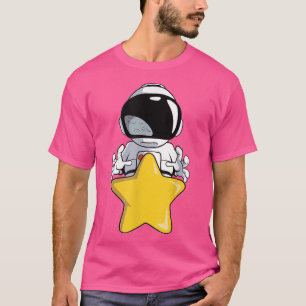 Astronaut grabs a big yellow star T-Shirt