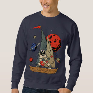Astronaut Guitar Rockstar Sailing Through Galaxy Sweatshirt