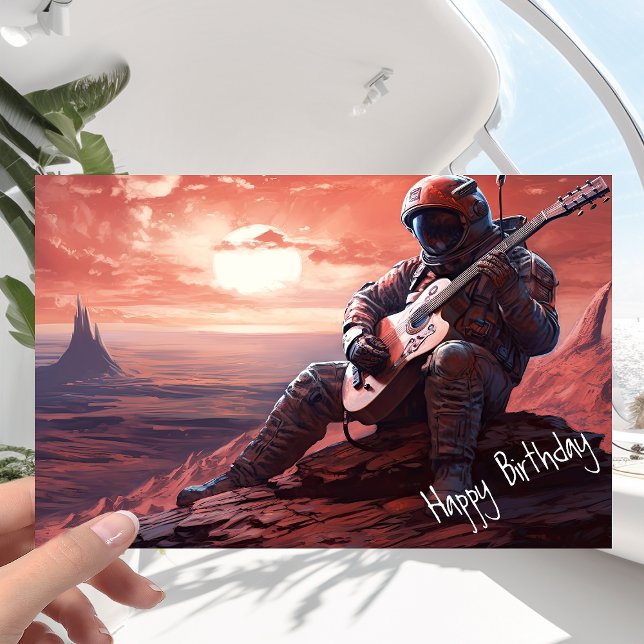 Astronaut Guitarist Playing Guitar  - Birthday Card (Creator Uploaded)