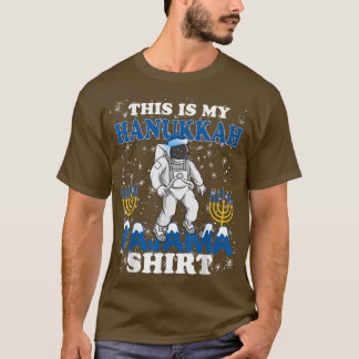 Astronaut Hanukkah Pajama Chanukah Menorah Funny H T-Shirt