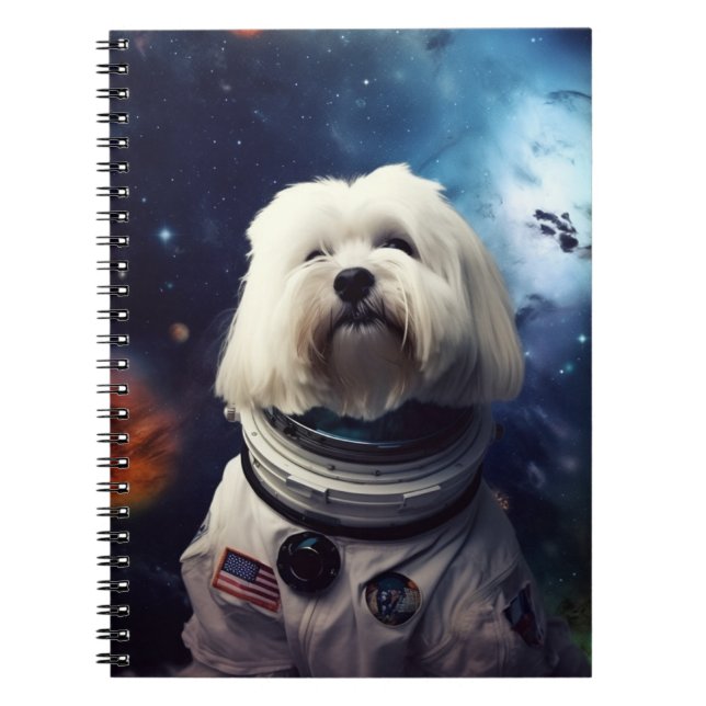 Astronaut Havanese in Space Kids School Notebook (Front)