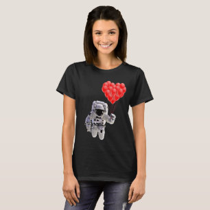 Astronaut Heart Balloons Love T-Shirt
