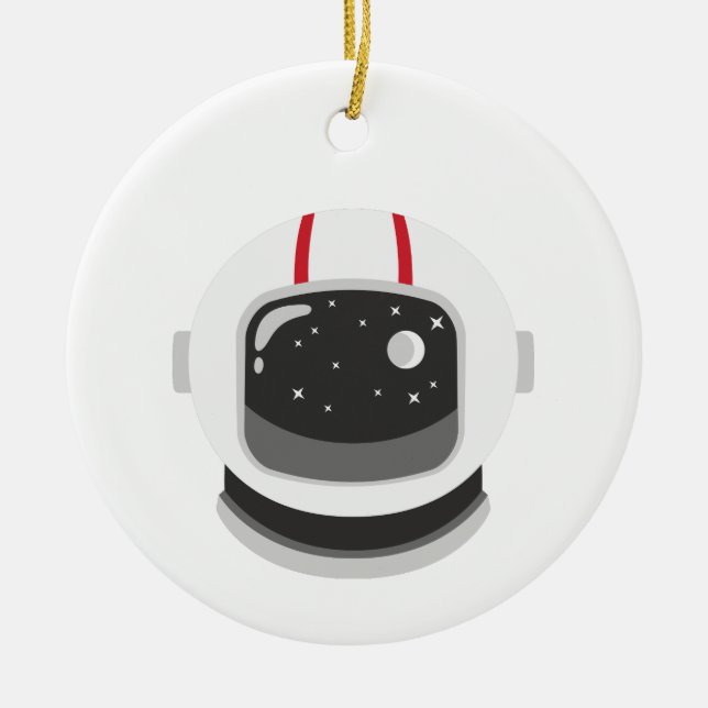 Astronaut Helmet Ceramic Tree Decoration (Front)
