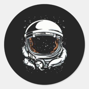 ASTRONAUT HELMET SPACE CLASSIC ROUND STICKER
