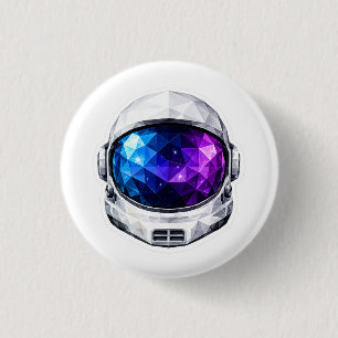 Astronaut Helmet Sticker 3 Cm Round Badge