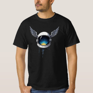 Astronaut Helmet with Wings – Cosmic Space Art T-Shirt