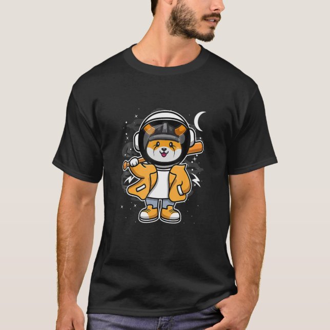 Astronaut Hiphop Floki Inu Coin To The Moon Crypto T-Shirt (Front)