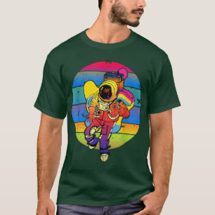 Astronaut Holding LGBT Flag Panseual Proud LGBT Su T-Shirt