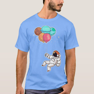 Astronaut holding Planet Balloons planet T-Shirt