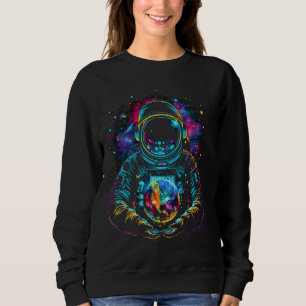 Astronaut Holding Planets Earth Astronaut Science Sweatshirt