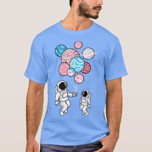 Astronaut Holding Transgender Planet Balloons Tran T-Shirt
