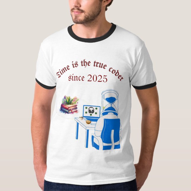 Astronaut Hourglass Head – Funny Space Gamer Codin T-Shirt (Front)