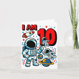 Astronaut I Am 10 Years Old Birthday Boy 10th Oute Card