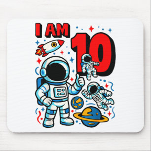 Astronaut I Am 10 Years Old Birthday Boy 10th Oute Mouse Mat