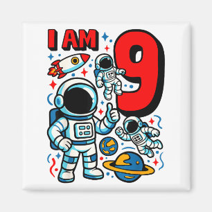 Astronaut I Am 9 Years Old Birthday Boy 10th Outer Magnet