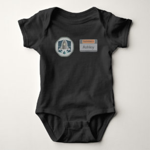 Astronaut Identity Badge and Rocket Logo Baby Bodysuit
