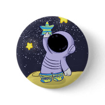 Astronaut in different socks button