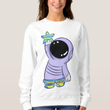 Astronaut in different socks sweatshirt