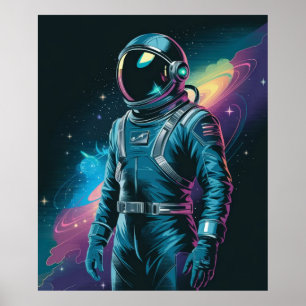 Astronaut in futuristic suit poster