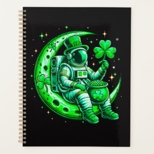 Astronaut in Moon Space Saint Patrick's Day Planner